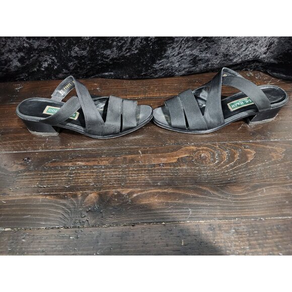 EUC Cole Haan Black Woven Leather Heeled Sandal/Sz. 8.5B - Picture 4 of 8